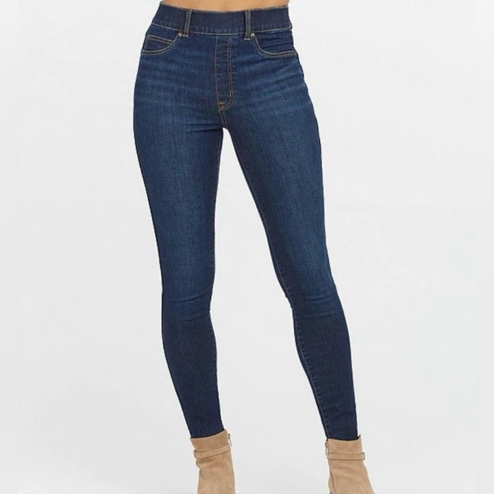 Spanx Pull-On Skinny Jeggings | Size M | High Waist Tummy Control Denim